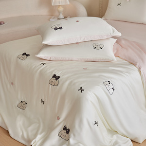 Cho Mùa Hè Mát Mẻ Tấm Ga Giường Đặt Bốn Mảnh Phong Cách Hiện Đại Phim Hoạt Hình Thêu Dệt Sợi Nhuộm Mô Hình 100% Cotton 200TC - Product Image 3