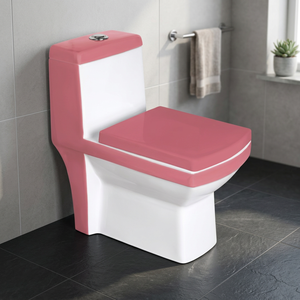 Nuevo Modelo de Inodoro de Cerámica Decorativa Roja de Una Pieza, Sifónico, con Sifón en S, Montado en el Suelo - Product Image 5