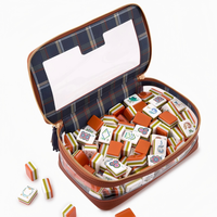 Jeu de tuiles de mahjong américain en acrylique à quatre couches, motif floral turquoise, œuvre d'art personnalisée pour les cadeaux en gros et les détaillants de jeux