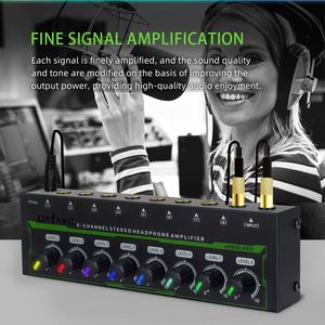 Amplificateur de casque professionnel HA800 PRO, amplificateur audio stéréo 8 canaux avec lumière RVB, contrôle du volume pour DJ et studio - Product Image 3