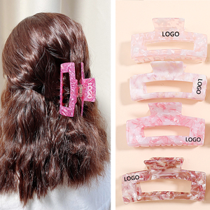 ميديري 10.2 سنتيمتر 4 بوصة شعار حسب الطلب مشابك مخلب ملونة اكسسوارات الشعر الانيقة البسيطة للنساء مشابك مخلب الشعر الكبيرة - Product Image 4