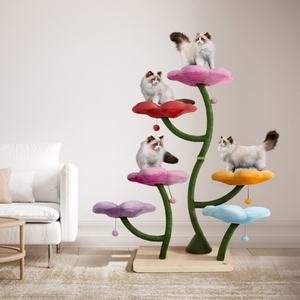 Özelleştirilebilir renkli uzun boylu büyük ağaç kulesi Premium peluş Sisal mesajları mobilya çiçek ev mobilya tırmanma oyuncak - Product Image 1