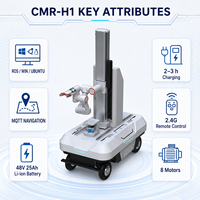 Robot mobile à rayon de braquage nul de 120 kg, LiDAR 16 lignes ±8 cm, bras composite 6 degrés de liberté, châssis AGV personnalisable
