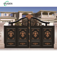 Porte de Villa Automatique à Battant en Alliage d'Aluminium, Modèle Front Royal Smart, pour Entrée Principale, avec Photos de Designs pour Mur de Clôture de Cour