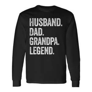 Camiseta de manga larga con gráfico vintage desgastado de Husband Dad Grandpa Legend - Product Image 1