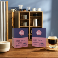 Emballage en carton (dossiers) pour café filtre et sachets de café avec logo personnalisé en relief – Durable et recyclable