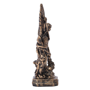 5 pollici bronzo statua di san <span class=keywords><strong>Michael</strong></span> resina angelo decorazione scultura bronzo santo <span class=keywords><strong>Michael</strong></span> su Base figurina regalo religioso - Product Image 5