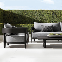 Ensemble de canapés de jardin en aluminium de luxe - Design moderne, résistant aux intempéries, imperméable, coussins en mousse haute densité, respectueux de l'environnement
