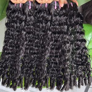 Vente en gros d'extensions de cheveux vierges vietnamiennes Remy faisceaux de cheveux eurasiens bouclés à double trame avec alignement des cuticules - Product Image 3