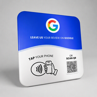 Plaque NFC personnalisée avec logo, code QR dynamique, en acrylique, à taper et scanner, support NFC, plaque de commentaires Google NFC