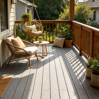 Planches de terrasse en WPC avec système de clips dissimulés, revêtement composite co-extrudé