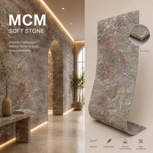 Coût de transport réduit, plaques de pierre souple <span class=keywords><strong>MCM</strong></span> ultra légères et flexibles, couleur entièrement personnalisable pour les grands projets immobiliers - Product Image 1