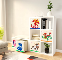 Boîtes de rangement pliables en tissu à motifs de dessins animés pour la maison, organisateurs de placard pliables pour le rangement des jouets des enfants