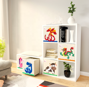 Cartoon Home Organizer Bins Cartoon Foldable Fabric Storage Boxes Collapsible Closet Organizer for Kids Storage Toys Storage