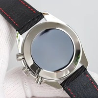 Montre-bracelet mécanique de luxe pour homme, nouvelle collection, en acier inoxydable, cadran noir et blanc, bracelet en nylon noir, chronographe, réserve de marche