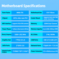 Motherboard ITX ERYING Generasi ke-12 Alder Lake dengan CPU Intel Core I5-12500H DDR4 3200MHz I 3*NVMe PCIe4.0 Mainboard Desktop Gaming