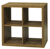 Bibliothèque de rangement moderne convertible à 4 cubes avec cloison ouverte et vitrine en bois pour salon, mobilier de maison