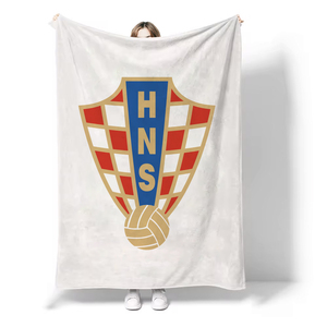 Vente en gros 2026, <span class=keywords><strong>couverture</strong></span> en flanelle <span class=keywords><strong>polaire</strong></span> personnalisée à thème d'équipe de football, impression par sublimation, <span class=keywords><strong>couverture</strong></span> blanche vierge - Product Image 6