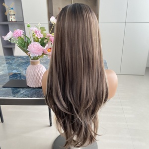 Perruques synthétiques professionnelles personnalisées, cheveux synthétiques, 22 pouces, 13x4, blondes avec mèches, dentelle transparente, résistantes à la chaleur - Product Image 6