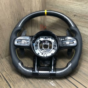 Volant en cuir pleine fleur avec garniture noire piano pour W211 W169 W177 W221 GLS X167 GLA45 X156 Gle 53 AMG GT <span class=keywords><strong>2023</strong></span> - Product Image 5