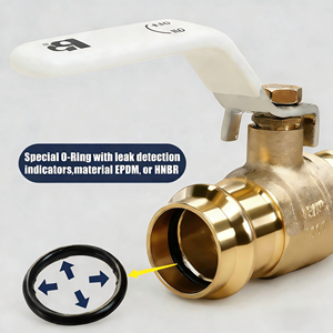 BH US-Markt DVGW-Zertifiziert 100% Leckgetestet Vollport C46500 Messing 3/4 Pressfit-Kugelhahn-V-Typ für Wasser - Product Image 2