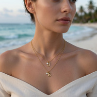 Bracelet unisexe tendance avec pendentif lettre initiale M en acier inoxydable doré, bijoux minimalistes