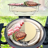Calandre en acier inoxydable, grille de cuisson à plusieurs niveaux, pour Barbecue Kamado de 15 pouces