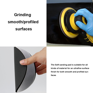 Абралон с крючком и петлей, шлифовальная губка, 1000 грит, 6 дюймов, Влажная и сухая абразивная сетка, наждачная бумага, шлифовальный диск, тонкая губка, песок для автомобиля - Product Image 4