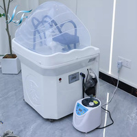 Table de spa capillaire intelligente LONGFA avec système multi-douches, réservoir 60L, lavabo de chevet, plateau à shampoing portable, bac de salon sans tuyauterie