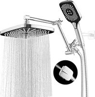 Pommeau de douche mural chromé ABS 12 pouces à poignée unique avec design pluie poli et robinets en céramique à débit contrôlé