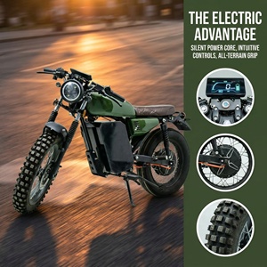 มอเตอร์ไซค์วิบากวินเทจ 2000W 72V ปลอดมลพิษ สำหรับผู้ใหญ่ เหมาะสำหรับสหรัฐอเมริกา ยุโรป และตะวันออกกลาง - Product Image 3