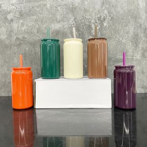 Nouvelles couleurs tendance Automne Hiver Noël Vert Violet Café Orange Canette en acier inoxydable 16oz pour transfert UV DTF - Product Image 1