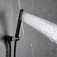 Système de douche mural moderne en laiton avec finition en acier inoxydable, ensemble de douche de luxe à effet pluie, douchette à main thermostatique