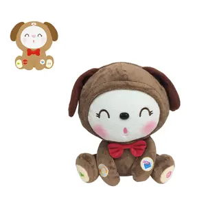 Mainan boneka hewan teddy pig, mainan lembut anak bayi boneka kulit tidak diisi katun desain kustom