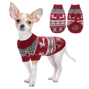 Pull de Noël pour chiot, pull à motif de rennes et de flocons de neige pour chat et petits chiens - Product Image 2