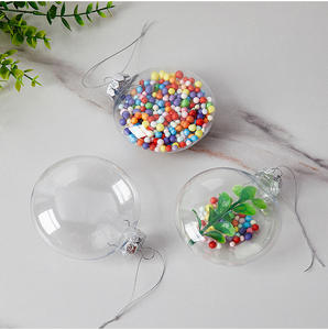 Bola de Navidad plana transparente inastillable personalizada más vendida, esfera de adorno, bolas <span class=keywords><strong>transparentes</strong></span> huecas rellenables de plástico, esfera plana - Product Image 1