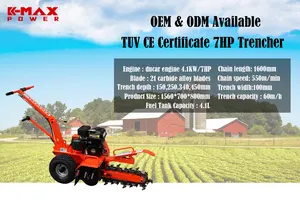 Custom TUV CE Approved High Efficient Trencher Super Durable 7HP Gasoline 4.1KW Chainsaw Trencher Machine Digger Mini Trencher