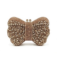 Nouvelle pochette de soirée rétro en forme de nœud, ornée de strass et de pierres, pour femme