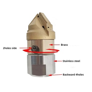 Boquilla Rotatoria de Alta Presión con Vibración, 3/8 Pulgadas, Cabezal de Acero Inoxidable, Boquilla Giratoria para Limpieza de Lodos de Alcantarillado, 15L - Product Image 3