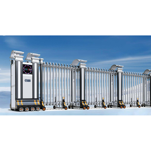 Porte coulissante motorisée extérieure sans rail rétractable avec télécommande pour écoles, hôpitaux, entrepôts et hôtels - Design moderne - Product Image 1