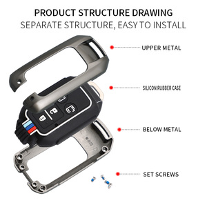 Funda Protectora para Llaves de Coche de Aleación de Zinc y Gel de Sílice para <span class=keywords><strong>SUZUKI</strong></span> Grand Vitara S-CROSS Alivio SX4, Llavero con Anillo, Accesorios para Bolsos - Product Image 5