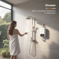 Chauffe-eau électrique instantané sans réservoir 3,5KW-5,5KW pour toute la maison, à fixation murale, pour douche d'hôtel et eau chaude, avec étiquetage OEM