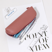 Étui à crayons en cuir PU YY, organisateur de bureau moderne et tendance avec fermeture éclair, 17x4.5x6cm, logo personnalisé pour le bureau et l'école