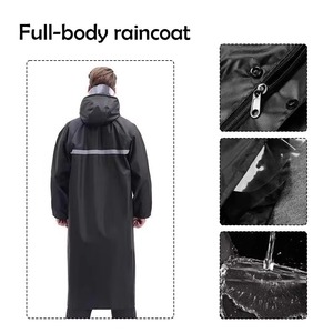 Impermeable con Capucha, Largo y Completo, con Banda Reflectante, Poncho de Lluvia Grueso y Resistente al Viento, Unisex, para Ciclismo, Pesca y Actividades al Aire Libre - Product Image 1