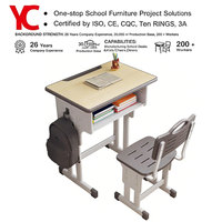 Ensemble de chaise et de bureau d'étudiant en métal moderne, ergonomique, écologique, de haute qualité, réglable, pour salle de classe, mobilier scolaire confortable