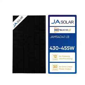 Panel Solar Bifacial de Doble Vidrio <span class=keywords><strong>JA</strong></span> JAM54D41LB Totalmente Negro, 440W/450W/445W, 22.8% de Eficiencia, Tipo N, Media Celda, Mono, Disponible en EE. UU. - Product Image 1