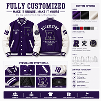 Blouson universitaire streetwear personnalisé pour homme, design patchwork avec lettres, broderie chenille, manches en cuir, col montant - OEM Privé