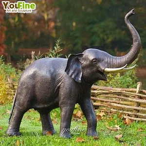 Estatuetas decorativas do jardim, escultura de elefante de bronze de alta qualidade