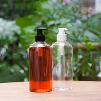 Distributeur de bouteilles à pompe en plastique carrées vides 16oz/500ml Lotion de shampooing transparente portable sans BPA extrémité ouverte facile Durable