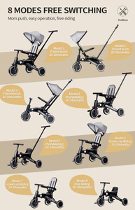 Nuevo Triciclo de Moda para Niños de 1 a 6 Años, Juguete Montable, Triciclo para Bebés 4 en 1, Plegado Fácil con un Botón - Product Image 3